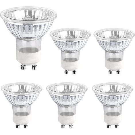 Pack de 6 Ampoule GU10, Halogène 35W, Dimmable 230V, Blanc Chaud 2700K, pour Armoire et Exposition (1/5)