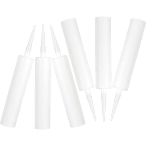 Tube de Calfeutrage Vide en Plastique Blanc, Lot de 6 Pièces Peut être Découpé, Usage Simple, pour Joints et Fissures, Format Rechargeable (1/5)