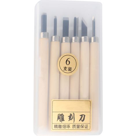Kit de 6 ciseaux à bois pour sculpture et travail détaillé - Outils manuels de menuiserie (1/5)