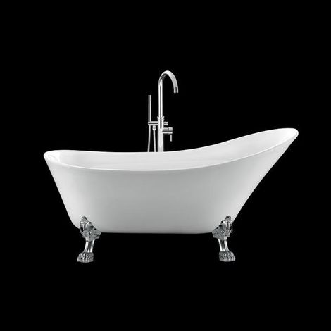 Baignoire sur pieds rétro BALMAIN Blanche 161 cm Pieds de Lion Chromés
