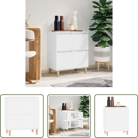 Holzwerkstoff - Sideboard Weiß 60x35x70 cm Holzwerkstoff (1/5)