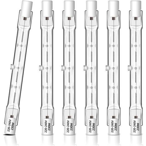 Pack of 6 R7S 118mm 230W Dimmable Halogen Bulbs, 2700K Warm White, Floodlight, Landscape Lighting (1/5)