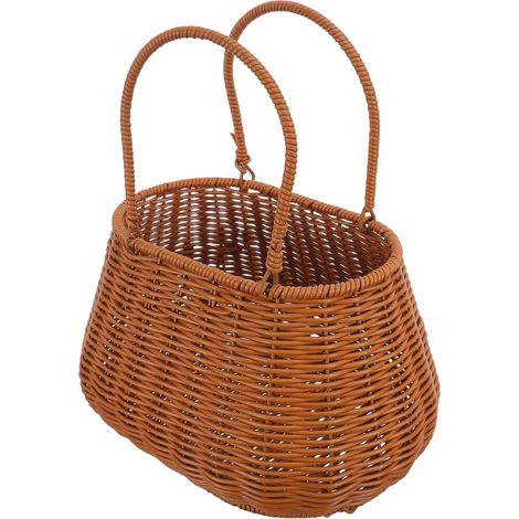 basket with handle Synthetic rattan storage basket for