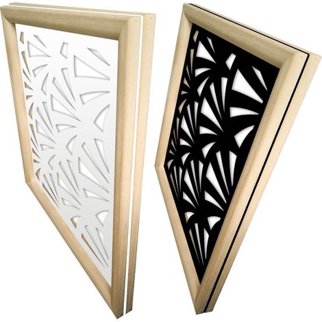 WINDSHELL - Modules décoratifs en bois et PVC - Dimension : 48x48 cm - Couleur : blanc