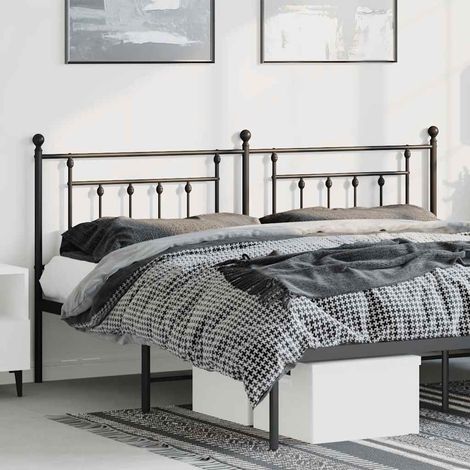 Tête de lit Armoire de tête de lit métal noir 180 cm 87536 (1/5)