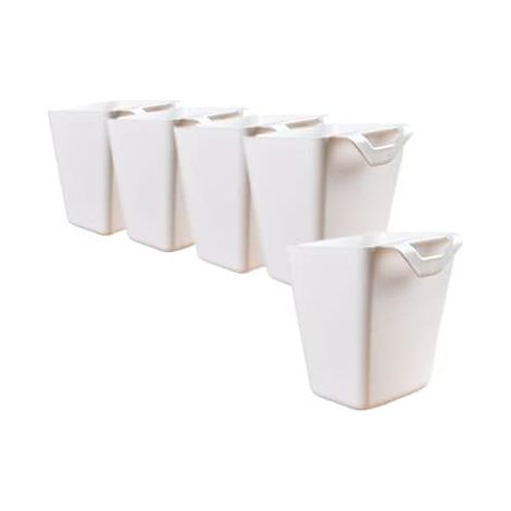 Lot de 5 porte-gobelets blancs à suspendre,accessoires de chariot, organiseur mural,seau de rangement,conteneurs de plantes/pot à crayons pour la décoration de la maison,du bureau, de la cuisine (1/4)