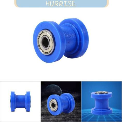 Tbest Tendeur de curseur de rouleau de chaîne (Blue) Rouleau De Chaîne Curseur Tendeur 8mm Guide De Roue De auto disque Bleu (1/5)
