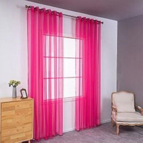 Dos cortinas semitransparentes perforadas, ligeras y transpirables, ideales para decorar dormitorios, salones, etc., de 140 x 230 cm, color rojo. (1/5)