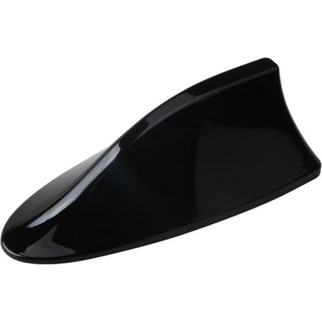 Antenna a pinna di squalo per auto, segnale radio AM/FM universale per auto, SUV, camion, furgoni, con base autoadesiva (nera) (1/4)