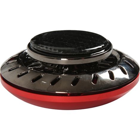 Désodorisant pour voiture en forme de disque volant, longue durée, aromathérapie aux 2 huiles essentielles, rouge. (1/5)