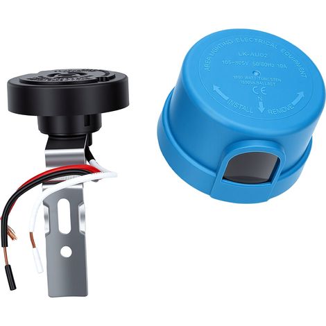 Interruttore di controllo dell'illuminazione con sensore fotoelettrico automatico e blocco rotativo per illuminazione pubblica esterna, strade, vie e giardini. (1/5)