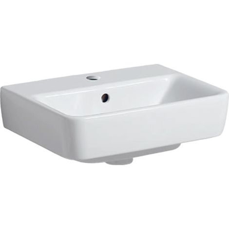 Geberit Renova Plan, lavabo con enjuague manual, 45x34 cm, 1
