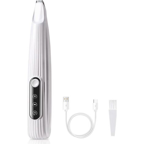 Tondeuse électrique Chien, Tondeuse Pattes Faible Bruit à Lumière LED, Rasoir Chat Chien étanche USB, pour Couper les Poils du Chien Autour des Pattes Yeux Oreilles et Visage (1/5)