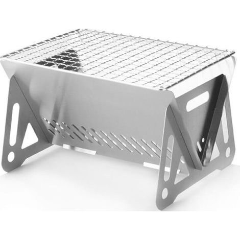 TAISHENGDA - Neuer faltbarer Edelstahlgrill - Holzkohlegrill zum Grillen, für den Heim- und Außenbereich, tragbares Modell - Kleiner faltbarer Grill (mit Grillrost) (1/5)