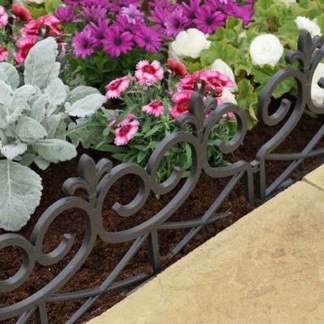 4 x Smart Garden Scroll Decorative Fence Path Border Lawn Plant Beds Edging (1/4)