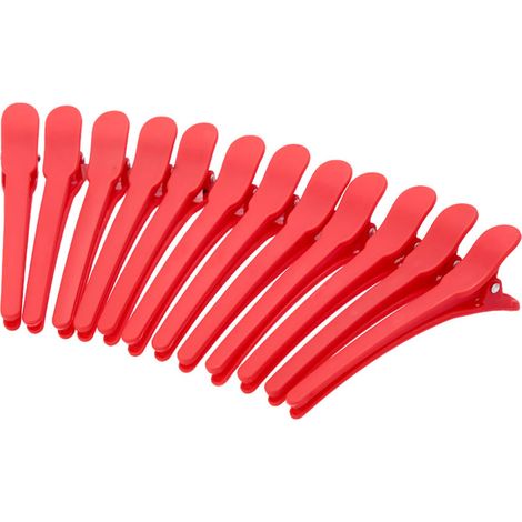 Juego de 12 pinzas de plástico para el cabello, ideales para peluquerías y salones de belleza. (1/5)