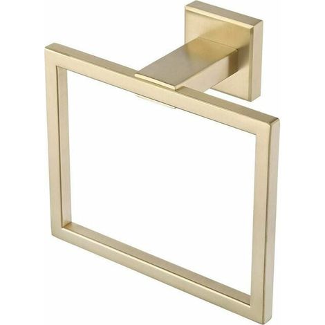 Porte-Serviettes - Acier Inoxydable SUS 304 - Finition Laiton Brossé - Style Carré Moderne - Pour Salle De Bain Et Cuisine - 1 Pièce (1/5)