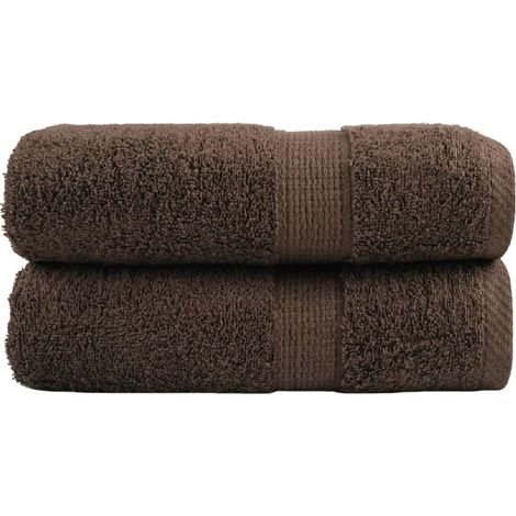 Gants de toilette haut de gamme SOLUND, lot de 2, marron, 30 x 30 cm, 600 g/m²