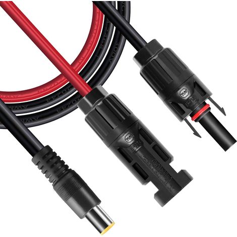 Fiche solaire vers DC 8mm,Fiche solaire vers DC7909,Panneau solaire mâle et femelle vers DC 8mm Câble adaptateur,16AWG, étanche, DC 8mm Convertisseur pour générateur solaire (1/5)