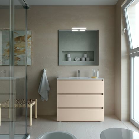 Salgar Schrank SPIRIT 900 3 Metallauszug mit Softeinzug MACCHIATO 897 x 810 x 450 mm (1/3)