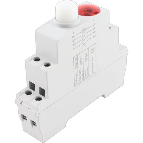 Voyant LED 230 V AC/DC, montage sur rail DIN, bouton JP9 pour contacteur de démarrage magnétique, panneau de commande électrique (1/5)