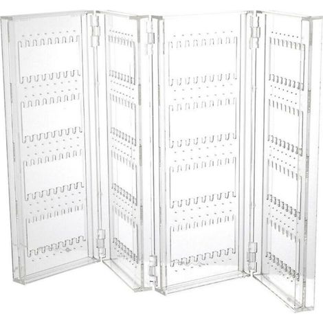 Présentoir vertical pour boucles d'oreilles et colliers, en polystyrène transparent, 42 x 2 x 28,5 cm (1/5)