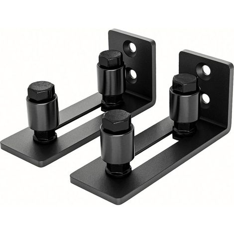 Shmshng – Lot de 2 guides de sol pour porte de grange coulissante – Fonte solide avec revêtement en poudre – Épaisseur 5mm, Longueur 4,72 pouces (1/5)