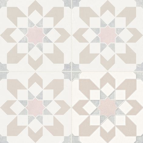 Carrelage effet Carreau ciment Levoria Greige 22,3x22,3x0,9 cm Elior - Sol et mur intérieur (vendu par carton de 0,65 m²) - RO'MA CARRELAGE