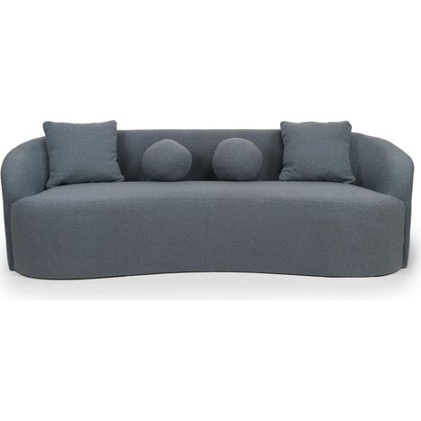 Canapé 4 places au design élégant et incurvé Alex XL Tissu bouclette Gris (1/5)