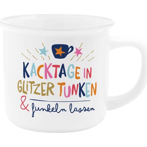 Tasse à café, en porcelaine, 35 cl, hauteur 8,4 cm, avec inscription en allemand dans une boîte cadeau (1/5)