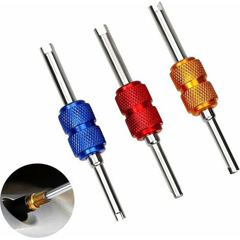 Démonte Obus de Valve,Demonte Valve Pneu Outil,Démonte Obus Valve,Démonte Obus Valve,Demonte Valve Pneu ble Tête, Outils de Reparation de Valve des Pneus pour Dépose de Valve de Pneu, 3PCS (1/4)