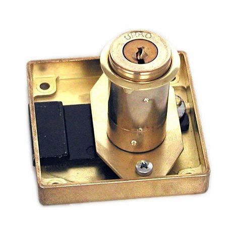 Urko – Serrure monopoint en applique 37 mm – Cylindre laiton Ø 20 mm – Entraxe 35 mm – 2 clés modèle 103 – Système réversible