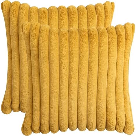 Housses de Coussin - Vintage - Fausse Fourrure - 45x45 cm - Lavables en Machine (1/5)