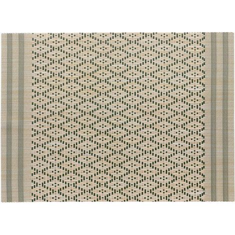 Set de table réversible en PVC et polyester tissage jacquard Vert sapin 33 x 45 cm - PANGIVO (1/3)