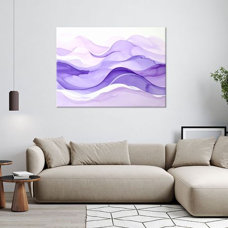 Wandbild Abstrakte Wellen pastell lila violett 60x40 (1/4)