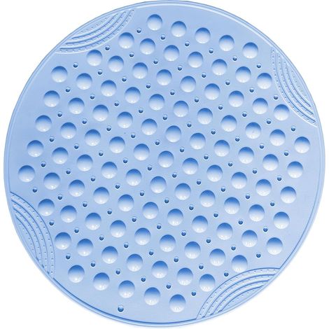 Bleu Tapis de Douche antidérapant Rond Tapis de Douche antidérapant avec ventouses Lavable en Machine Tapis Douche (1/5)