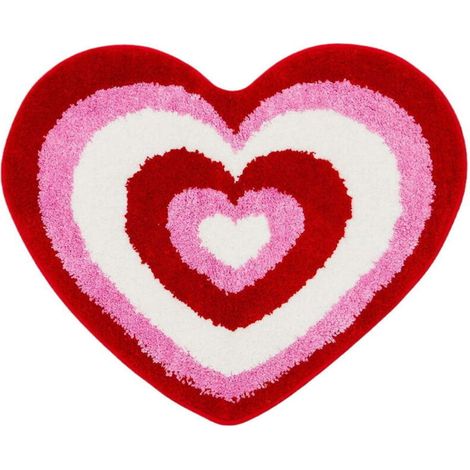 Tapis de Sol en Forme de Cœur - Idéal pour la Saint-Valentin, Tapis de Salle de Bain ou Décoratif pour Porte d'Entrée - Décoration Festive et Romantique.