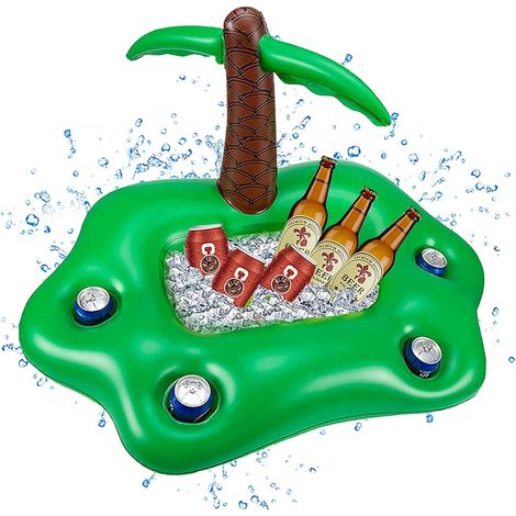 Aufblasbarer, schwimmender Getränkehalter in Palmenform mit 4 Löchern – Lustiges Poolbar-Accessoire für Strandpartys (1/5)