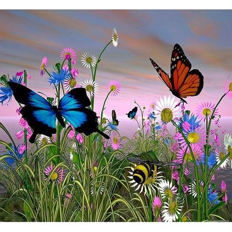 Mosaico de diamantes 5D - Mariposas 40x30cm