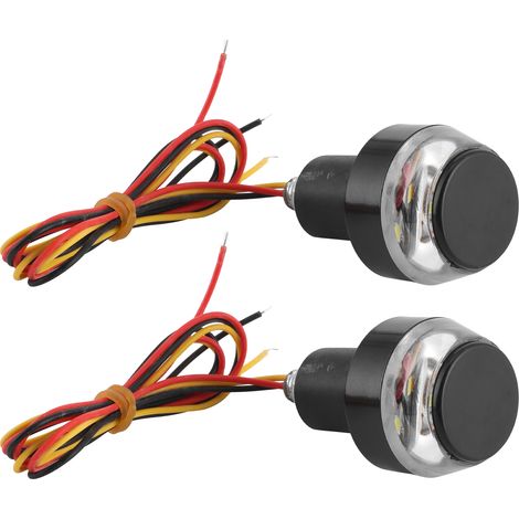 Paire de clignotants LED 12V pour embouts de guidon moto, poignées lumineuses pour guidon 22mm/0,9in, indicateurs clignotants (1/5)
