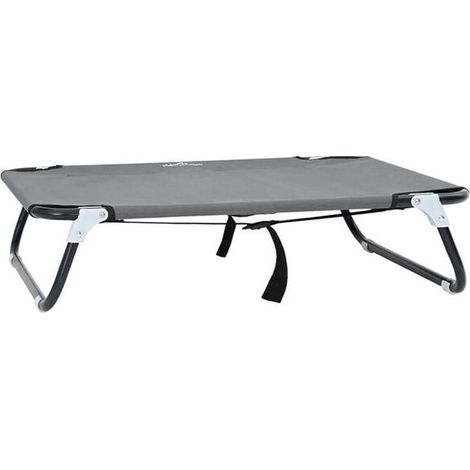Panier pour chien gris clair, 80 x 55 x 18 cm, acier. (1/5)