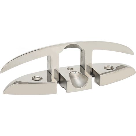 Équerre rabattable 217 mm (8,5") inox marine 316 poli miroir, idéale pour bateaux, kayaks, pontons et vedettes. (1/5)