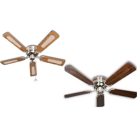 Ceiling fan Kisa Deluxe BN Oak / Walnut (1/5)
