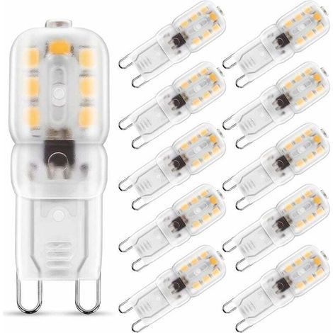 Tigrezy Ampoule LED G9,2W G9 Blanc Chaud 3000K, Ampoule LED, 25W Ampoule Halogène Équivalent, 230V AC 200lm, 360° Larges Faisceaux, Culot G9 Lot de 10 (1/5)