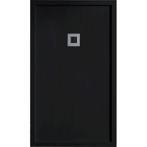 Plato de ducha resina SARIN negro  70x160 cm rejilla color