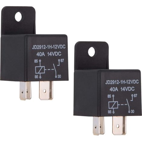 Relè per auto a 4 pin, 40 Amp, SPST, 12 V, modello n.: JD2912-1H-12VDC, 40 A, 14 V CC, interruttori e avviatori automatici, confezione da 2
