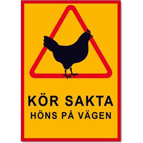 Filiyano-Attention aux poulets sur la route  - Panneau de signalisation/d'avertissement - Panneau de circulation - Choisissez la variante Multicolore (1/2)