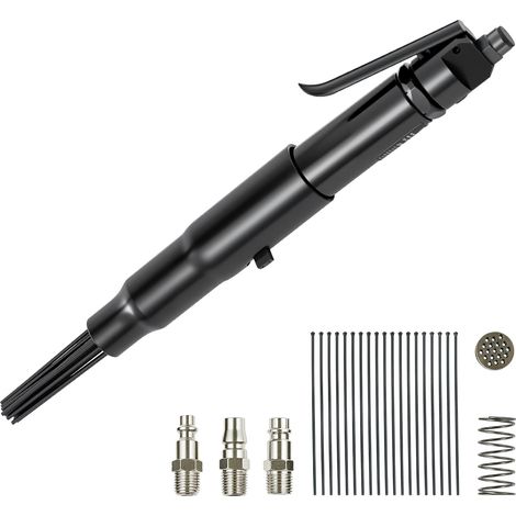 VEVOR Detartreur a Aiguilles Pneumatique, 3400 bpm, Decapeur a Aiguille Pneumatique Compact, Derouilleur Leger, 3 Vitesses, 19 Aiguilles Trempees, 3 Connecteurs de Buse deAir, pour Eliminer Rouille