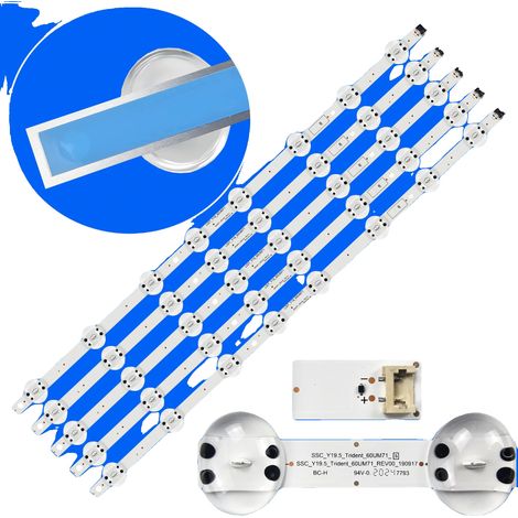 LED-Hintergrundbeleuchtungsstreifen, 670 mm Länge, 8 LED-Perlen pro Streifen, 6V Spannung, kompatibel mit SSC19.5Trident, 60UM6900PUA (1/5)