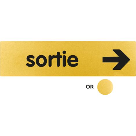 Plaque de porte Sortie flèche droite - Classique or 170x45mm - 4491141